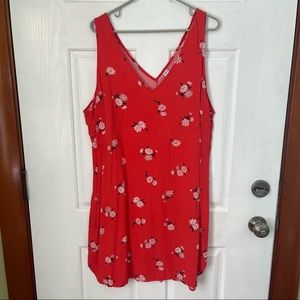 Old Navy daisy floral rayon v neck dress XXL